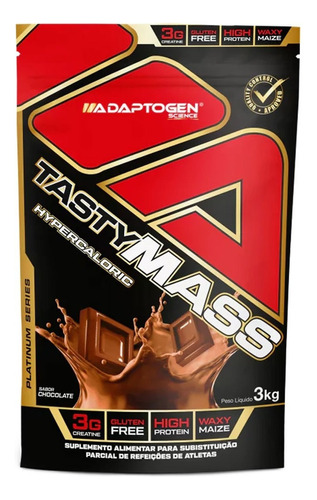 Tasty Mass Hipercalórico 3kg C/ 3g Creatina - Adaptogen Sabor Chocolate
