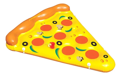 Rebanada De Pizza Inflable Pool Float Swimline Con Portavaso