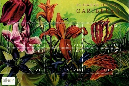 Flores Caribeñas - Nevis 2000 - Hojita Mint - Yv 1449-54