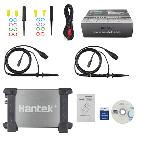 Osciloscopio Digital Hantek 6022be Gris - 20mhz De Ancho De Banda Con 2 Canales