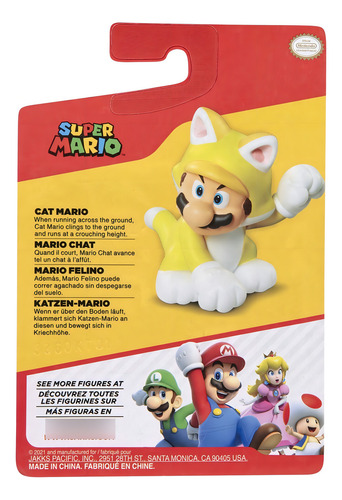 World Of Nintendo Figura De Acción De Cat Mario De 2.5