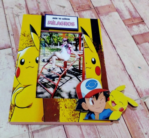 8 Centros Souvenirs Pokemon Picachu + 6 Portaretratos