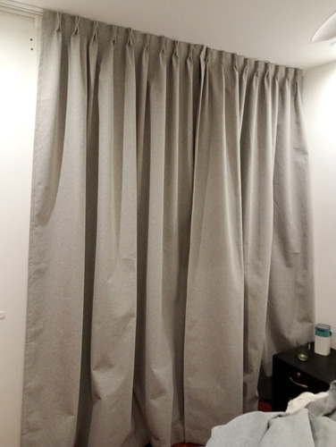 Cortina Black Out %100 Para Barral 2 Paños 280 X 240 Gris Claro