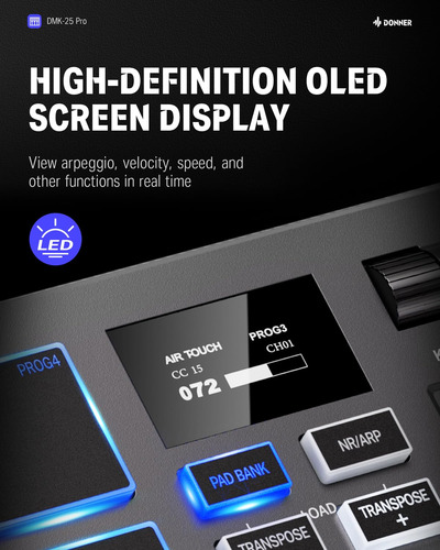 Controlador De Teclado Midi Usb-c Donner, Teclado Midi