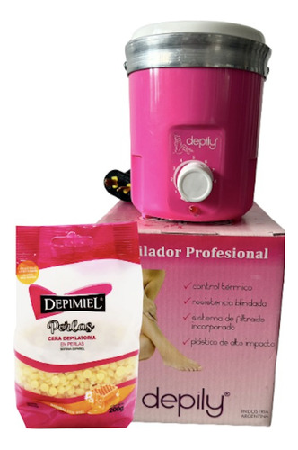 Combo Fundidor Depily De Cera 500gr + Cera En Perlas200g