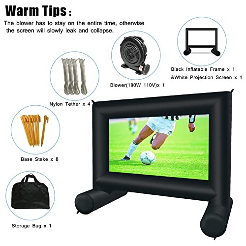 Pantalla De Proyector Inflable De 14 Pies Exteriores, P...