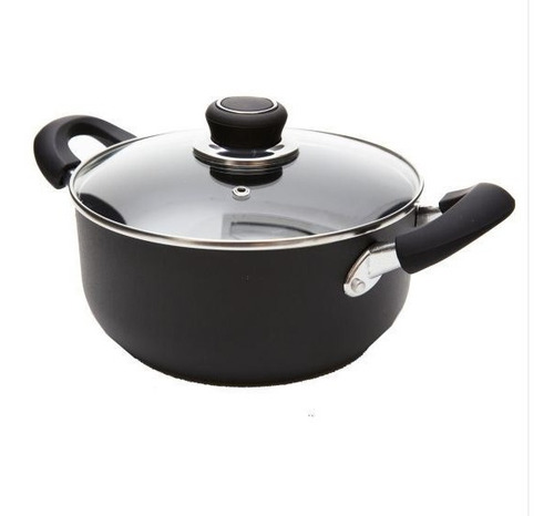 Cacerola Antiadherente Hudson 20 Cm Aluminio Color Negro