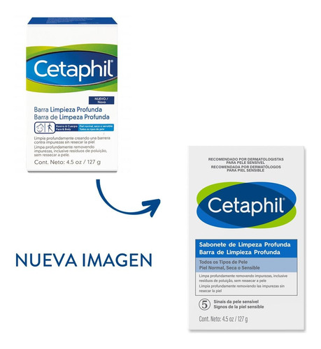 Cetaphil Limpieza Profunda Jabón Barra Cuerpo Y Rostro 127g