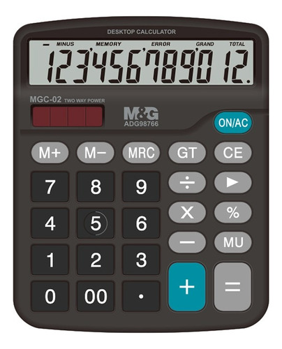 Calculadora Escritorio 12 Dígitos Solar - Baterías Incluidas