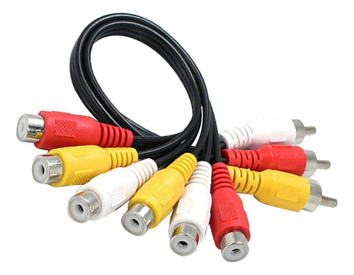 Cable Rca Macho A Hembra 3 Piezas