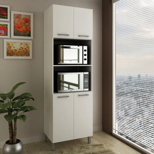 Mueble De Cocina Para Horno Y Microondas Blanco Tecnomobili
