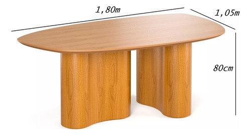 Mesa Orgânica Modelo Aracajú Para Sala De Jantar E Gourmet