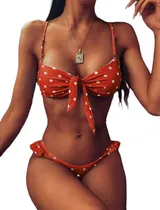 Comprar Bikini Para Mujer\u002F Ropa De Baño \u002F Bikini Color Naranja\u002Frojo