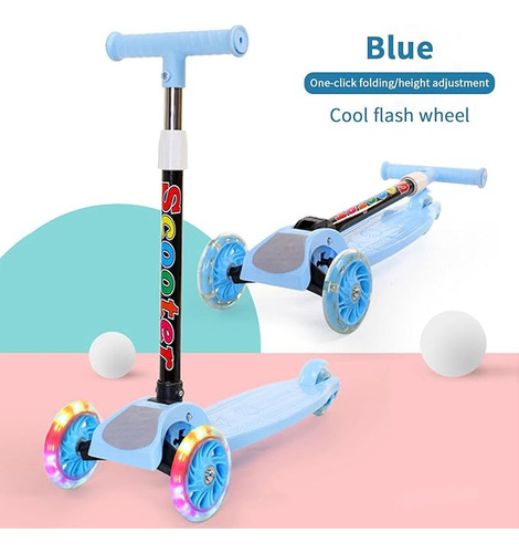 Patin Diablo Scooter Niño 3 Ruedas Luces Led Ajustable Color