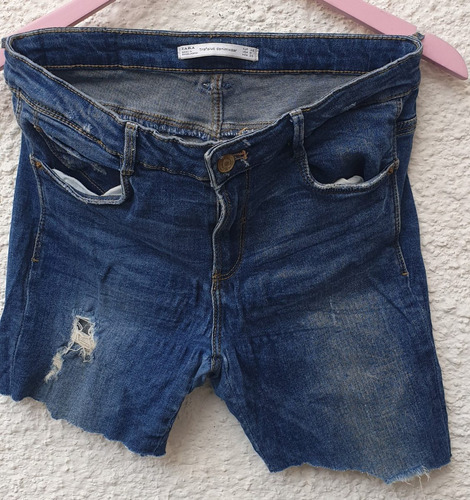 Short Dama Jean Elastizado Azul Zara Talle 40.