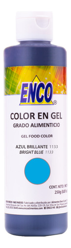Color Gel Azul Brillante Reposteria 250 Grs. Enco 1131-250