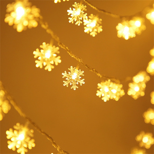 . Guirnalda De Luces Navideñas Con Forma De Copos De Nieve,