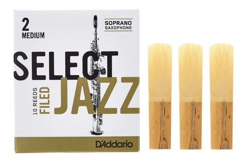 Kit 3 Palhetas Select Jazz Filed - Sax Soprano - 2 Medium