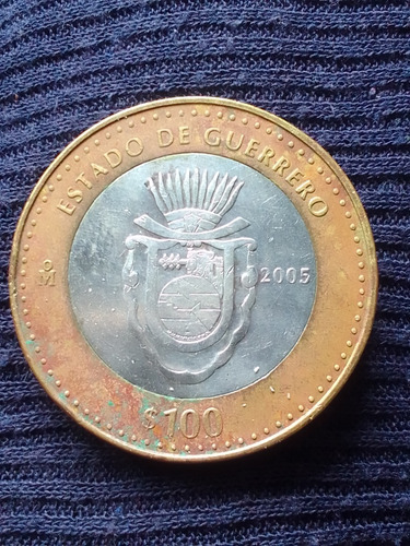 Cien Pesos Guerrero 1era.fase,año 2005,centro Plata 0.925.