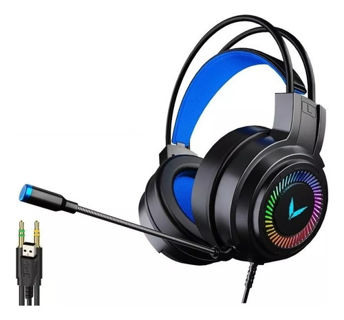 Auriculares Gamer Black7 Sonido 4d Luces Led Esports Pro Mic