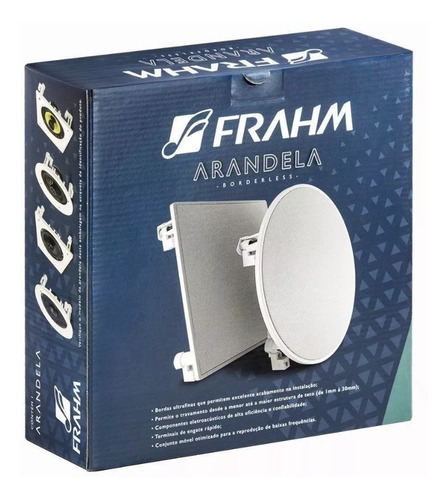 Arandela Quadrada 6 Som Ambiente Embutir Teto Gesso Auto Falante Full Range Borderless 40w Rms Frahm