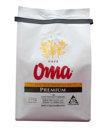 Café Oma Premium Grano - 250 Grs - 100% Colombiano 