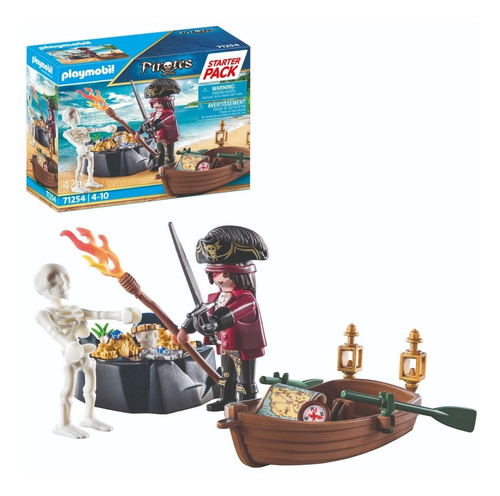 Figura Armable Playmobil Pirata 71254 Con Bote De Remos 42 Piezas 3+