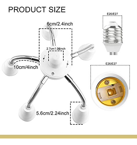 Adaptador De Enchufe Divisor 6 En 1, Divisor De Enchufe De L