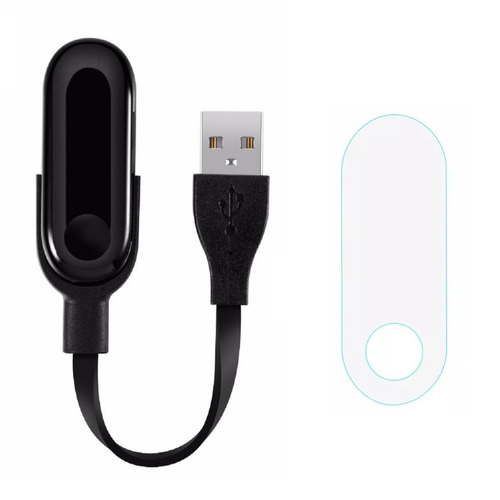 Pack Cable Cargador Xiaomi Mi Band 3 + 3 Micas Envío Gratis