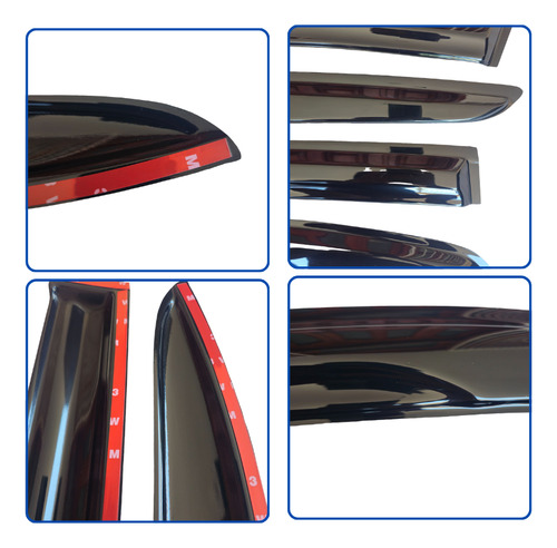 Deflectores Mugen Mitsubishi Lancer 2008-2017 Windows Visor Negro