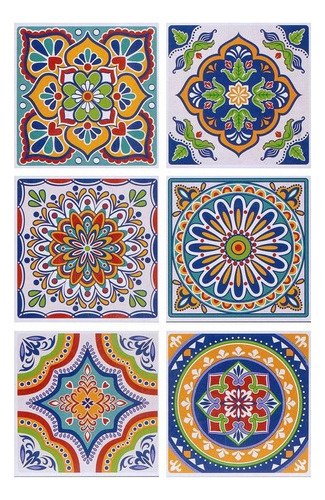 Azulejos Autoadhesivos Vinilo Mandalas Muresco 6 Uni 15x15