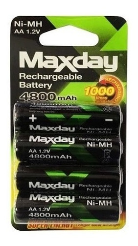 Pila Batería Recargable Aa X4 Unidades 4800mah 1.2v Ni-mh