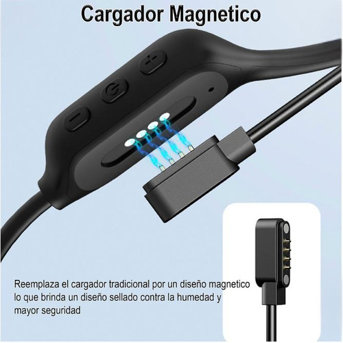 Auriculares Natacion Conduccion Osea Langsdom BlueTooth 5.4 Color Negro