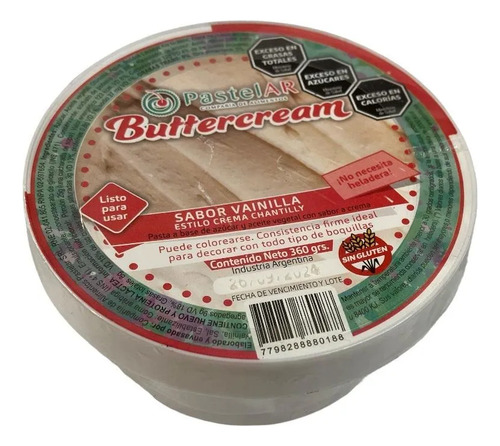 Buttercream Pastelar X360 Grs Listo Para Usar