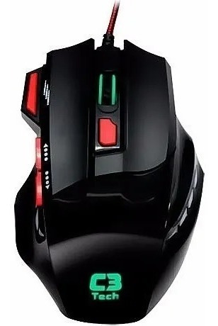 Mouse Gamer Optico 8 Botoes Mg7208 Bk Usb C3 Tech