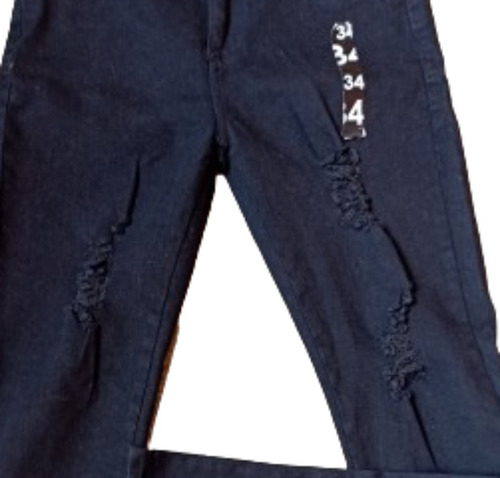 Jeans Negro Strech Entubado Talla Real 32 Marca Rvainz's