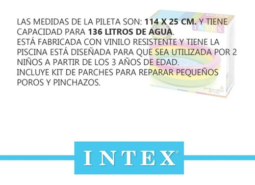 Pileta inflable redonda Intex 57412 de 114cm x 25cm 131L rosa y amarilla y verde