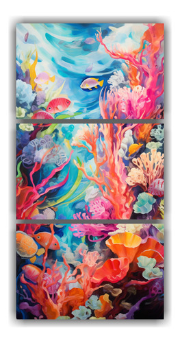 45x90cm Cuadro Viaje A Través De Las Capas De Un Coral Mari