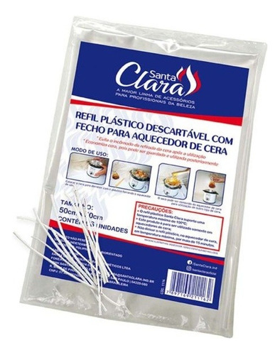 Refil Plástico Santa Clara Descartável Para Aquecer Cera 6un 110V/220V