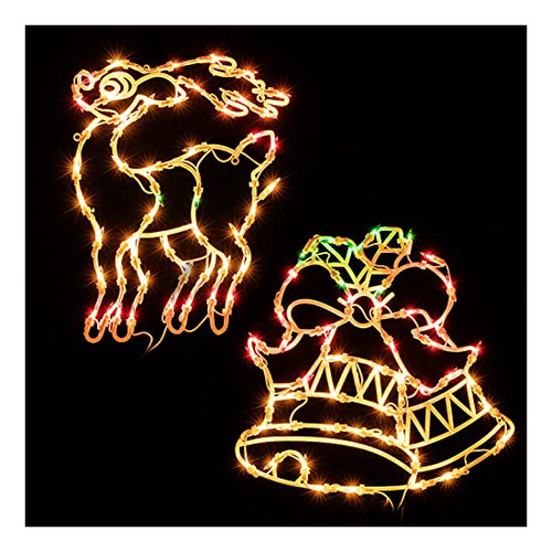 Ventana De Navidad Silhouette Luces Decoraciones Pack 9lwhl