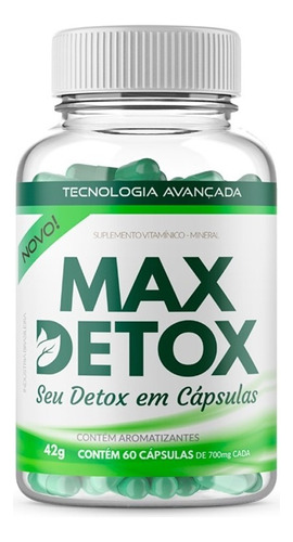 Suplemento Vitamínico Detox Em Cápsulas 60 Caps - Max Detox