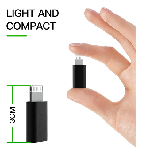 Adaptador Usb C Lightning Cargador Alimentación Compatible
