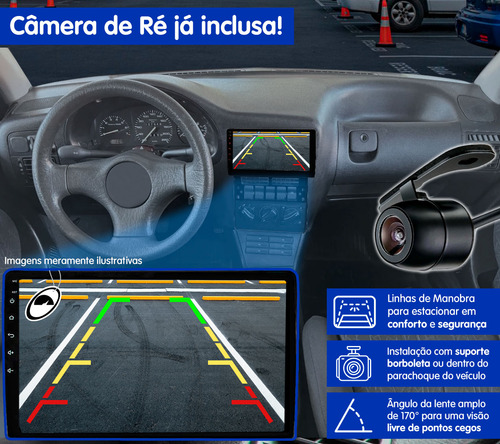 Multimidia 9'' Android Flutuante Gol G2 Android Auto Carplay