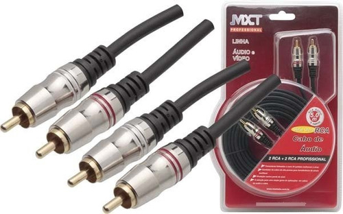 Cabo 2 + 2 Rca Profissional Duplo 5m Blindado Mxt