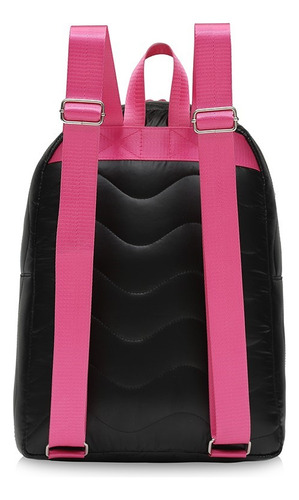 Mochila Portanotebook Trendy Puffer Tiras Ajustables Amplia Color Rosa Diseño De La Tela Liso