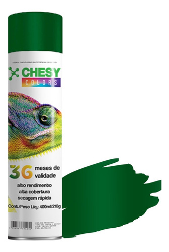 Tinta Spray Chesy Metalico Verde 210g 400ml Chesiquimica