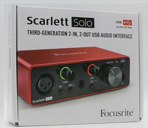 Interface de áudio Focusrite Scarlett Solo red - 3ª Geração