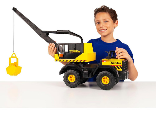 Caminhão de brinquedo de construção Tonka, preto e amarelo