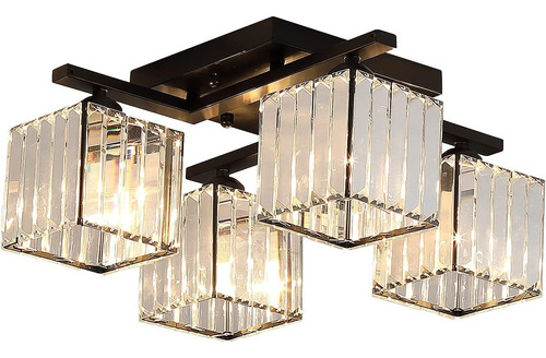 Pondo Candelabro Rectangular Moderno 4 Luz Para Colgar Baño