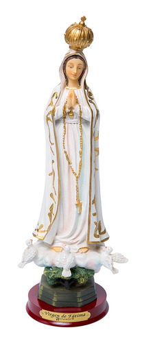 Virgen De Fatima Palomas De 20 Cm En Marmolina